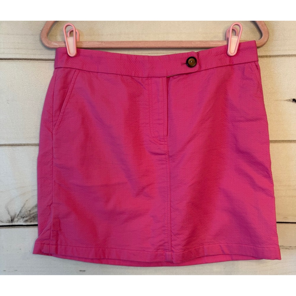 Vanessa Virginia Anthropologie Hot Pink Textured Cotton Mini Skirt Size 4